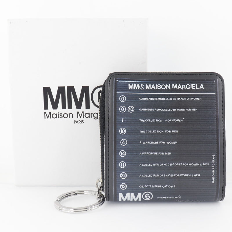 [Maison Margiela] Maison Margiela MM6 Bi -fold Wallet Emum Six S54UI0066 Calf Gray Snap Button MM6 Unisex A+Rank