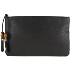 GUCCI Gucci Bamboo 449653 Leather Black Unisex Clutch Bag A rank