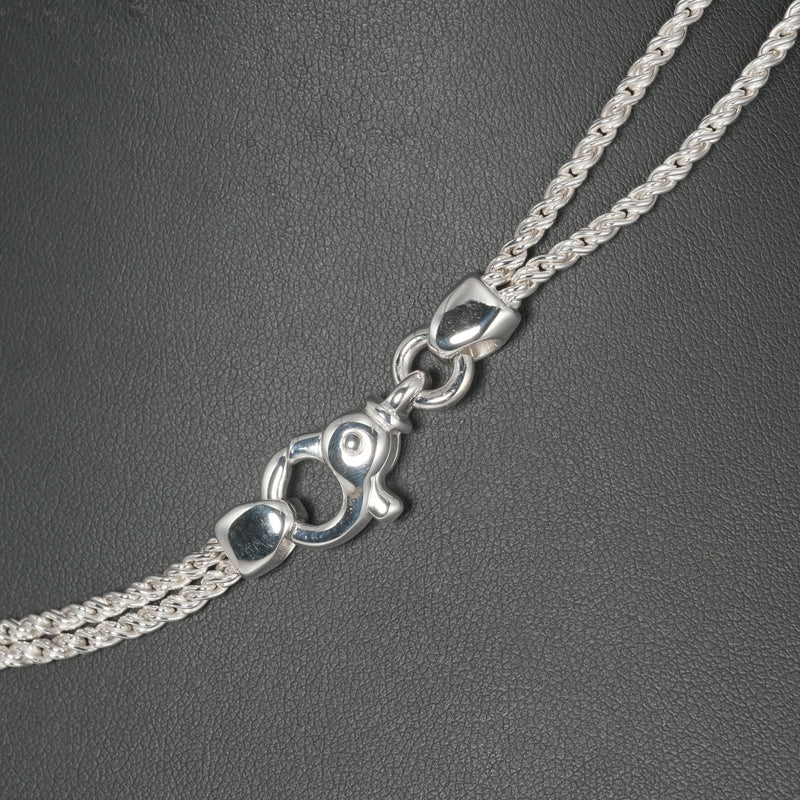 [Tiffany & Co.] Tiffany Double Rope Vintage Silver 925 Ladies Necklace A Rank