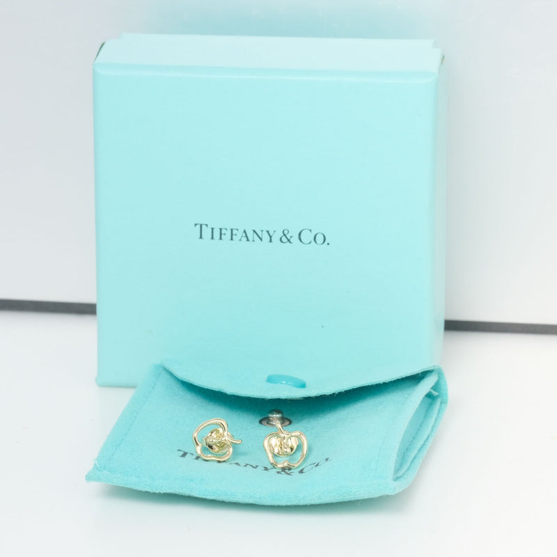 [Tiffany & Co.] Tiffany Apple Motifu Elsa Perette K18 Yellow Gold Ladies Pierce A+Rank
