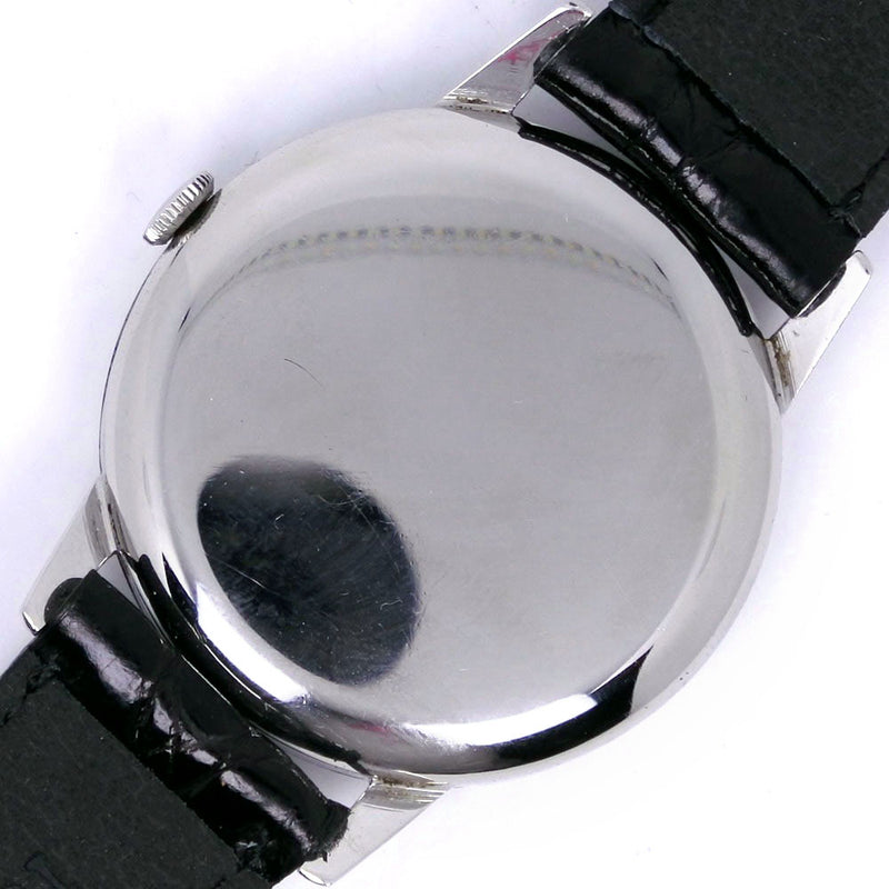 [IWC]国际手表公司旧观察Cal.89古董不锈钢X皮革银色手写银色拨号