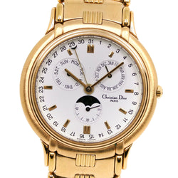 [dior]基督教迪奥月球阶段61.271金石英多手模拟l显示男士白色表盘手表
