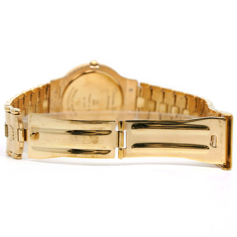 【Dior】クリスチャンディオール
 ムーンフェイズ  腕時計
 61.271 金メッキ ゴールド クオーツ 多針アナログ表示 白文字盤 Moon phase メンズ