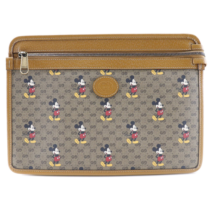 Gucci Disney Mickey Mouse Round Shoulder Bag Printed Mini GG Coated Canvas  Brown 1490073