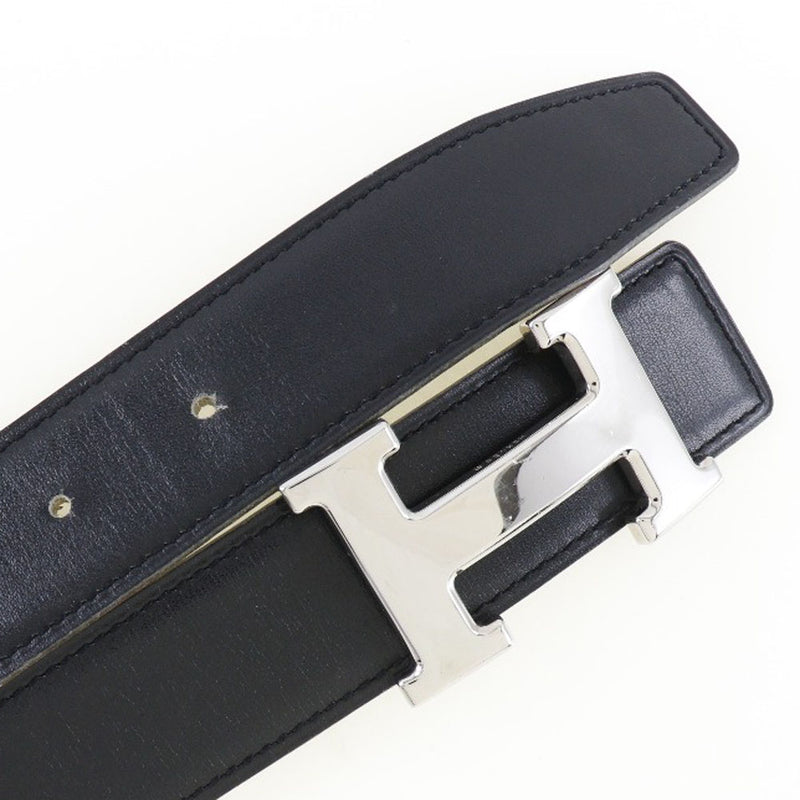 [HERMES] Hermes H belt 75 Constance Reversible Vo Epson x Box Carf Black/Tea □ B engraved men's belt