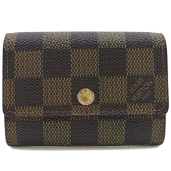 [Louis Vuitton] Louis Vuitton Port Monet塑料N61930 Damier Cambus Tea Mi0085邮票中性硬币盒