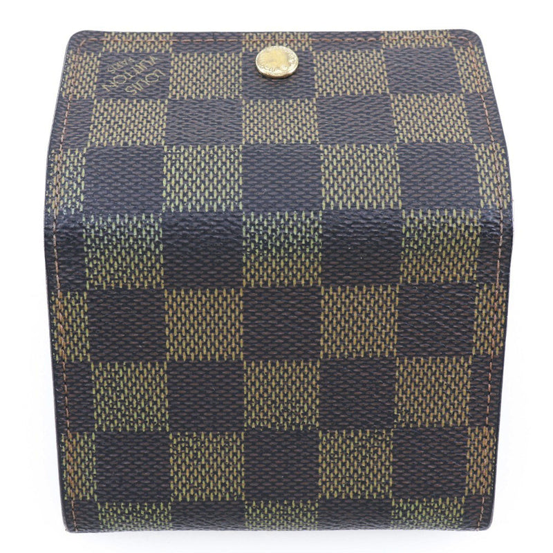 [Louis Vuitton] Louis Vuitton Port Monet塑料N61930 Damier Cambus Tea Mi0085邮票中性硬币盒