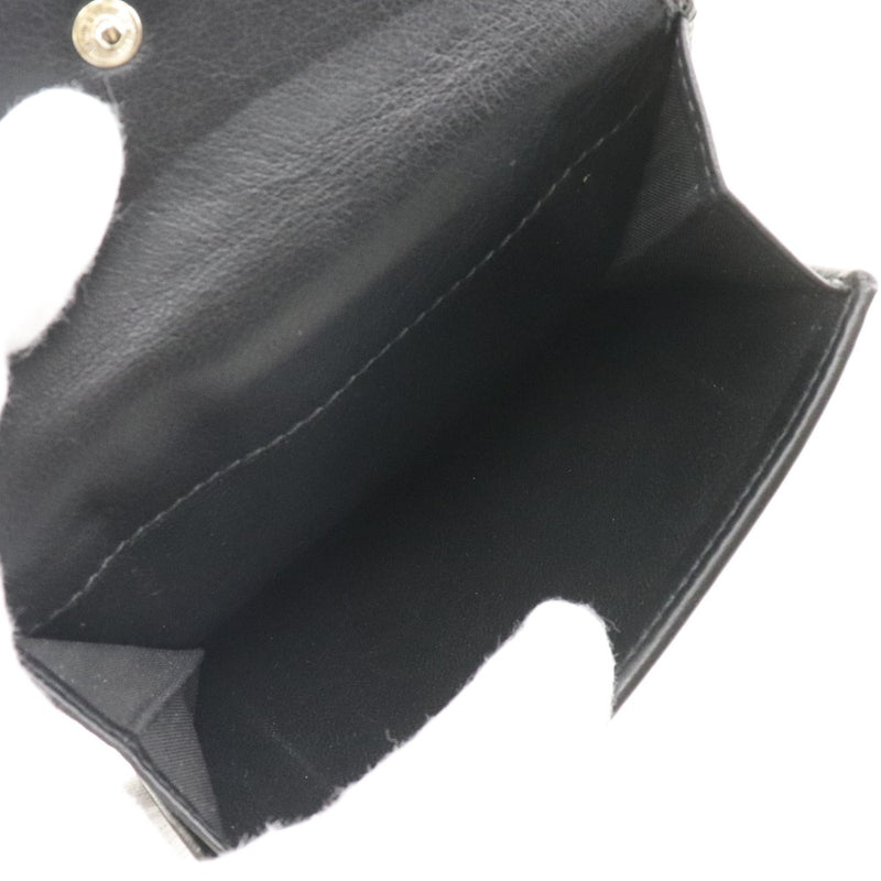 [BVLGARI] Bulgari W Hook Bi -fold Wallet Bulgari Brugal Calf Black Snap Button Double SideD Ladies