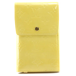 [LOUIS VUITTON] Louis Vuitton Walker 2WAY Shoulder M91153 Monogram Verni x Patent Leather Yellow VI0969 Rades Three Fold Wallet