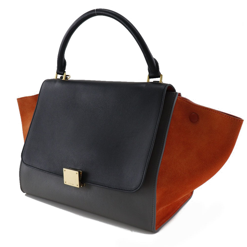 【CELINE】セリーヌ トラペーズ ハンドバッグ 2WAYショルダー 169543PTA.25FO カーフ×スウェード ブラック/グレー/ –  KYOTO NISHIKINO