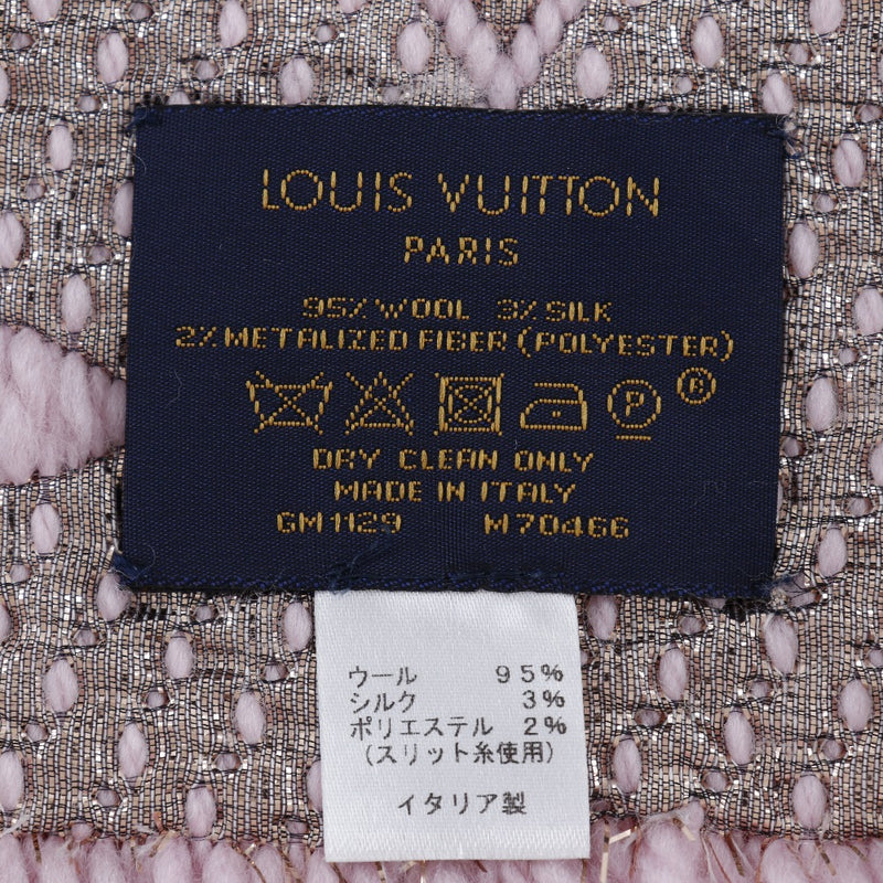 [LOUIS VUITTON] Louis Vuitton Escalp Logo Muffler Shine M70466 Wool x Silk Rose Ballery Pink GM1129 Escalp Logo MANIA Ladies