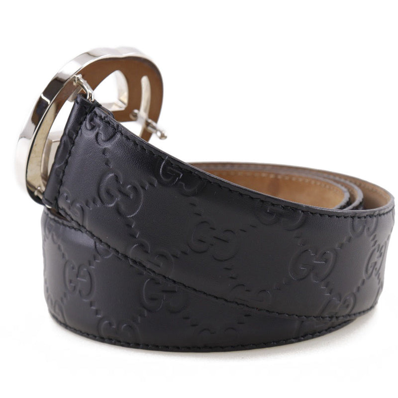 GUCCI] Gucci Interlocking G belt GG Shima 411924 Calf Black 