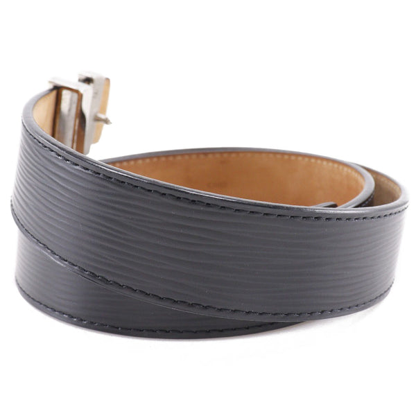 [LOUIS VUITTON] Louis Vuitton Santule Innicial M9604 Epireather Noir Black/Silver Bracket CA1112 engraved men's belt