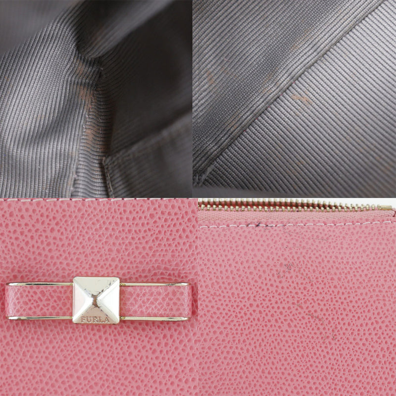 [FURLA] Furla Pouch Ribbon Leather Pink Fastener Ladies