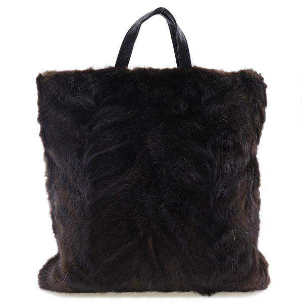 [LOEWE] Loebe Square Handbag Handbag Leather x Real Far Tea Snap button SQUARE HANDBAG Ladies