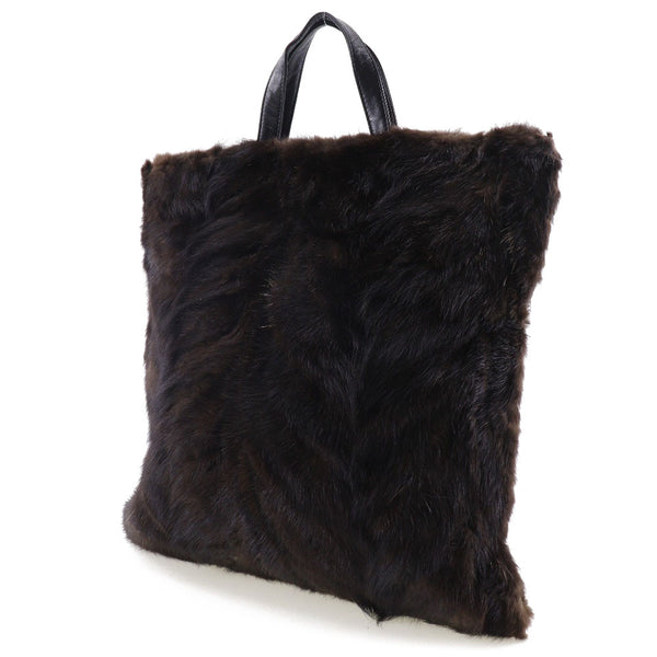 [LOEWE] Loebe Square Handbag Handbag Leather x Real Far Tea Snap button SQUARE HANDBAG Ladies