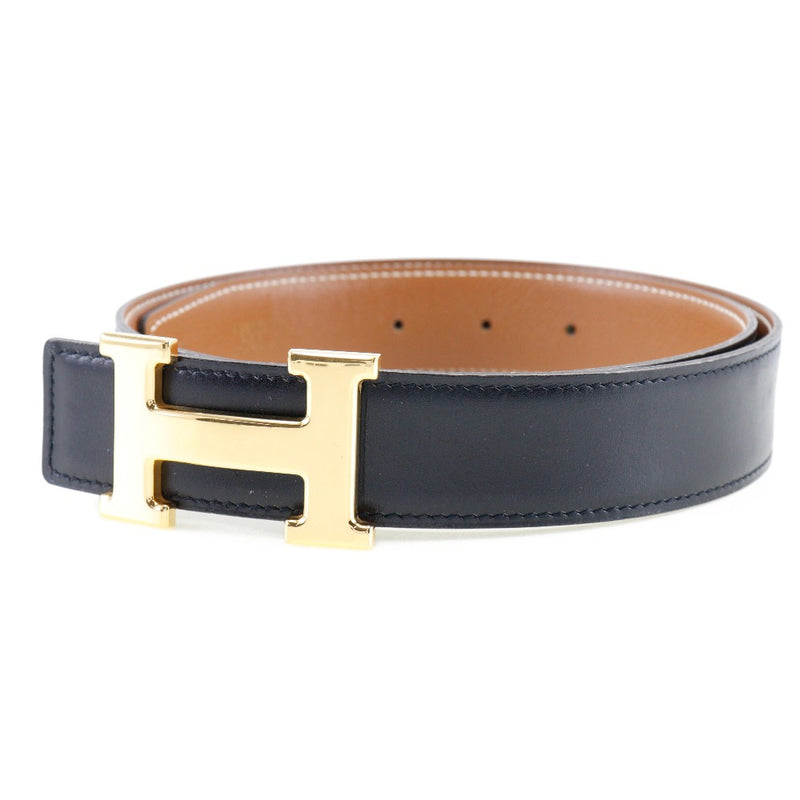 [HERMES] Hermes H belt 75 Constance Reversible Box Curf x Vo Epson x Gold Plating Black/Tea