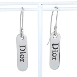 【Dior】クリスチャンディオール
 ロゴプレート フック 金属製 シルバー レディース ピアス
A-ランク