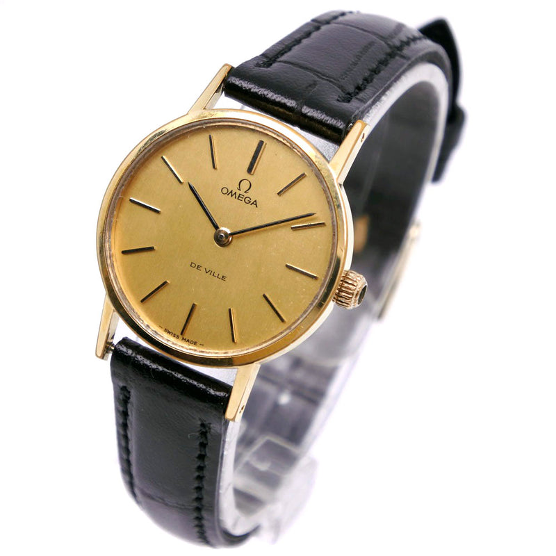 他にもたくさん出品しています特別価格 腕時計　オメガ　デビル　手巻　レディース　　金黒　ヴィンテージ