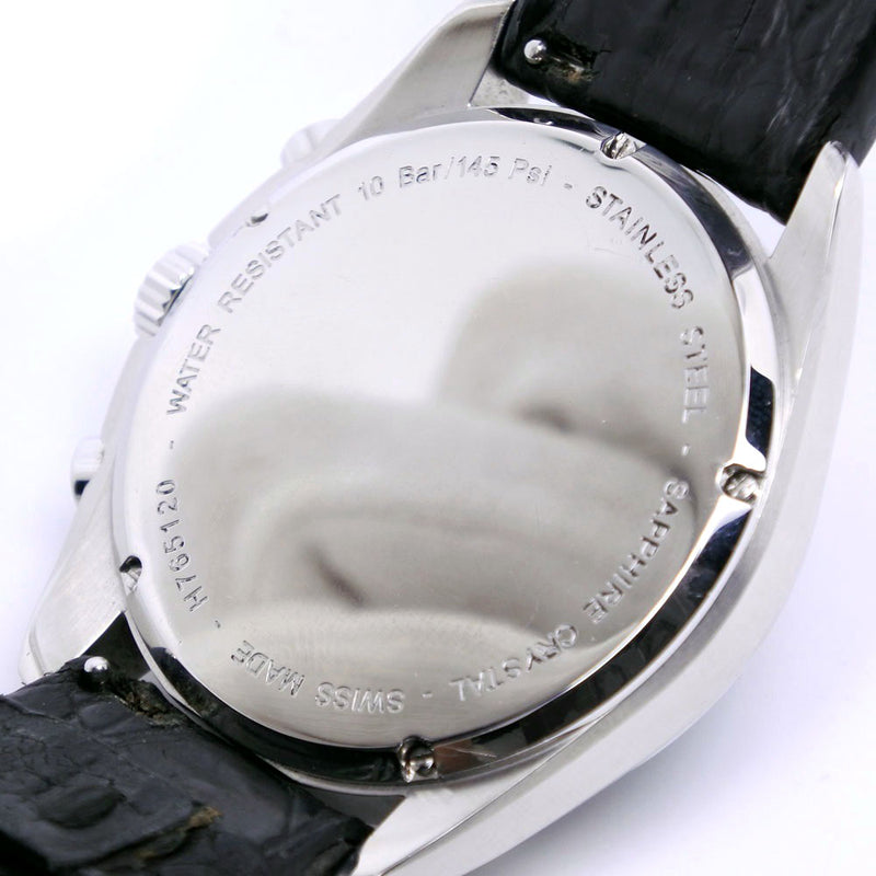 [HAMILTON] Hamilton Khaki Pilot H765120 Stainless steel x Leather Black Quartz Chronograph Men's Black Dial Watch A-Rank
