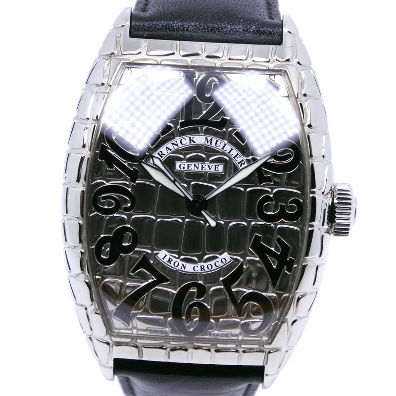 【FRANCK MULLER】フランクミュラー トノーカーベックス アイアンクロコ 8880SC ステンレススチール×クロコダイル 黒 自動巻き アナログ表示 メンズ 黒文字盤 腕時計
