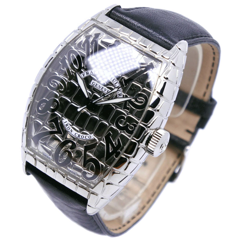 【FRANCK MULLER】フランクミュラー トノーカーベックス アイアンクロコ 8880SC ステンレススチール×クロコダイル 黒 自動巻き アナログ表示 メンズ 黒文字盤 腕時計