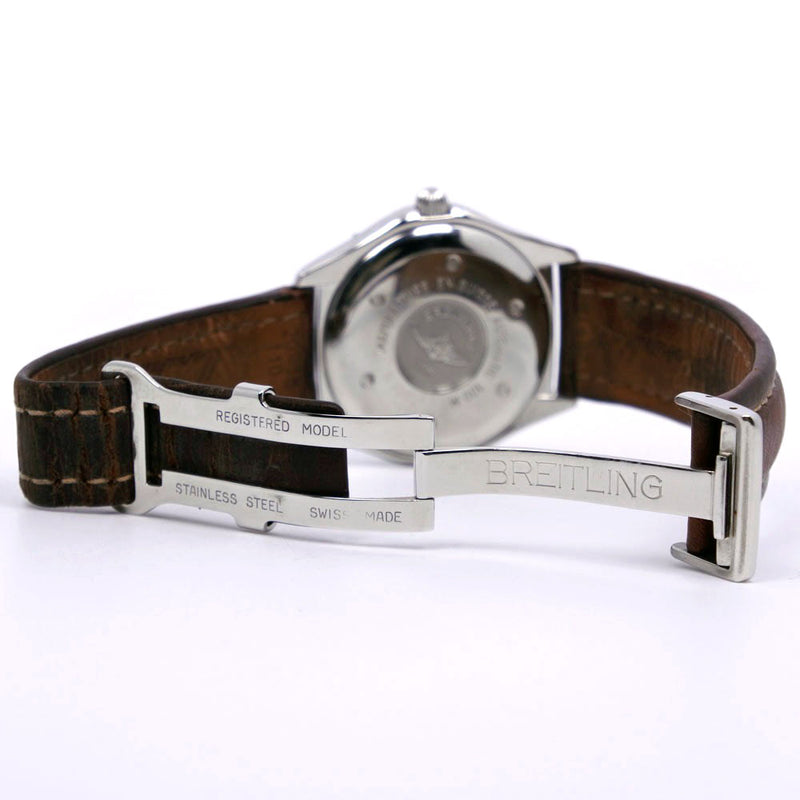 [Breitling] Breitling Antares World Cal.2893-2 B32047.1 Acero inoxidable x Relojes de dial de plata automáticos para hombres de té de cuero té de cuero