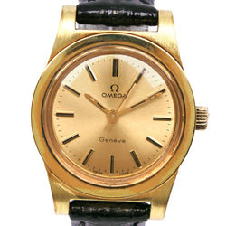 [OMEGA] Omega Geneva Watch Cal.635 Gold plating x Leather Black Gold Dial GENEVA Ladies