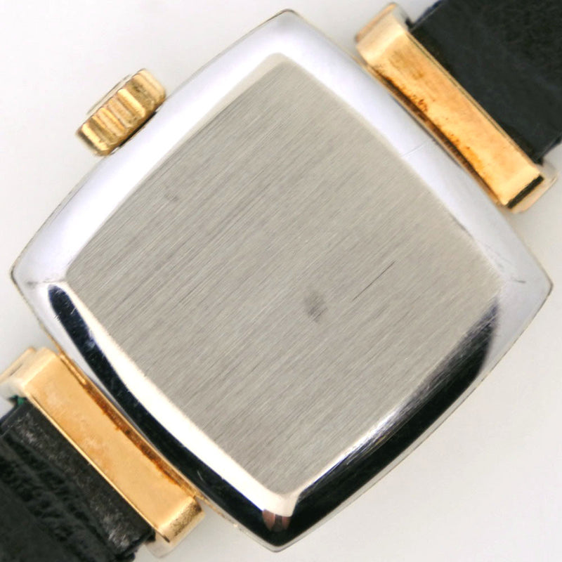 【OMEGA】オメガ
 ジュネーヴ 腕時計
 cal.485 金メッキ×レザー 黒 手巻き 赤文字盤 Geneva レディース