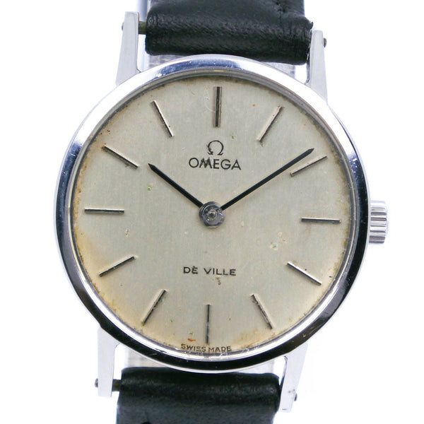 【OMEGA】オメガ
 デビル/デヴィル 腕時計
 cal.625 ステンレススチール×レザー 手巻き シルバー文字盤 De Ville レディースB-ランク