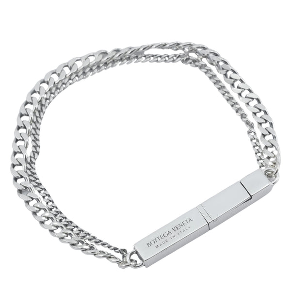 [BOTTEGAVENETA] Bottega Veneta Chain ID Double Chain 20cm S Size Silver 925 Men's Bracelet A-Rank