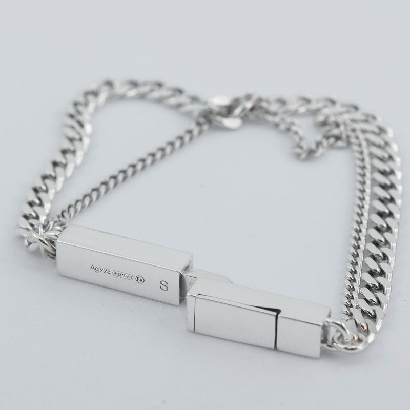 [BOTTEGAVENETA] Bottega Veneta Chain ID Double Chain 20cm S Size Silver 925 Men's Bracelet A-Rank