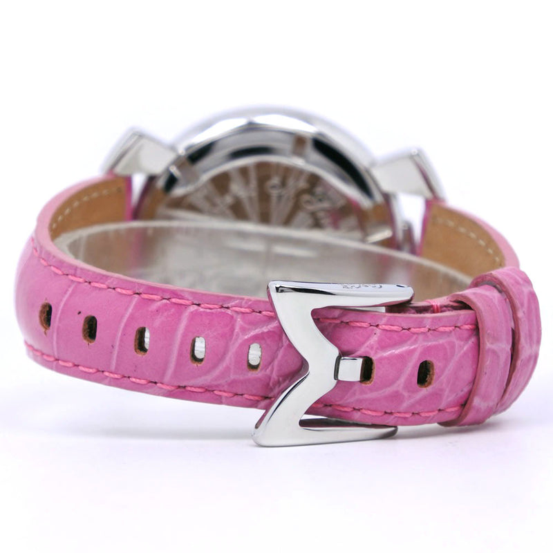 [GAGA MILANO] Gaga Milano 
 Manurer 40 Watches 
 Stainless steel x leather pink quartz analog display pink shell dial Manure 40 Ladies A-Rank