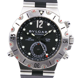 BVLGARI ブルガリ  ディアゴノ スクーバ 腕時計 SD38S ステンレススチール   シルバー 黒文字盤  自動巻き 【本物保証】