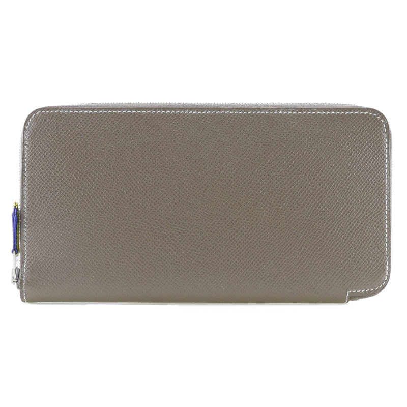 【HERMES】エルメス
 アザップシルクイン ロング ヴォーエプソン×シルク エトゥープ シルバー金具 □R刻印 レディース 長財布
A-ランク