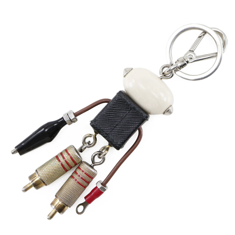 [PRADA] Prada Robot Edward Key Ring Bag Charm 1ARA97 Metal x Leather Multicolor Unisex Keychain