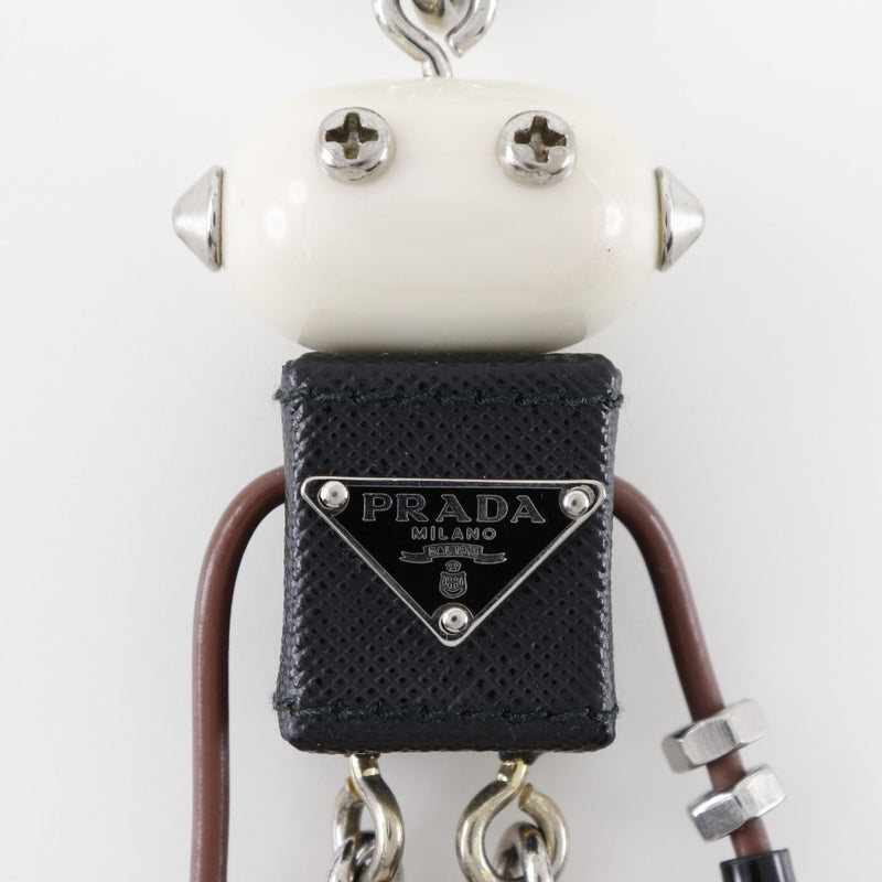 [PRADA] Prada Robot Edward Key Ring Bag Charm 1ARA97 Metal x Leather Multicolor Unisex Keychain