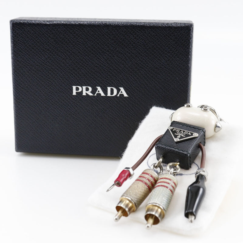 【PRADA】プラダ
 ロボット エドワード キーリング バッグチャーム 1ARA97 金属製×レザー マルチカラー ユニセックス キーホルダー