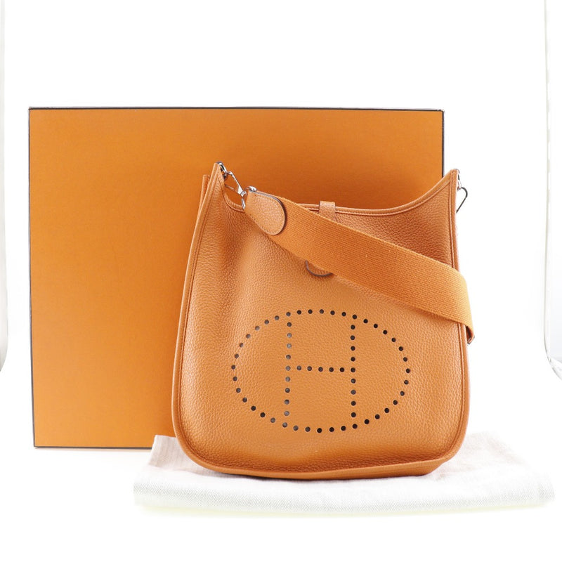 [HERMES] Hermes Evrin 3PM Shoulder Bag Evrin Toryon Clear Remance Orange/Silver Bracket □ O engraved Snap button EVELYNE3PM Ladies A-Rank
