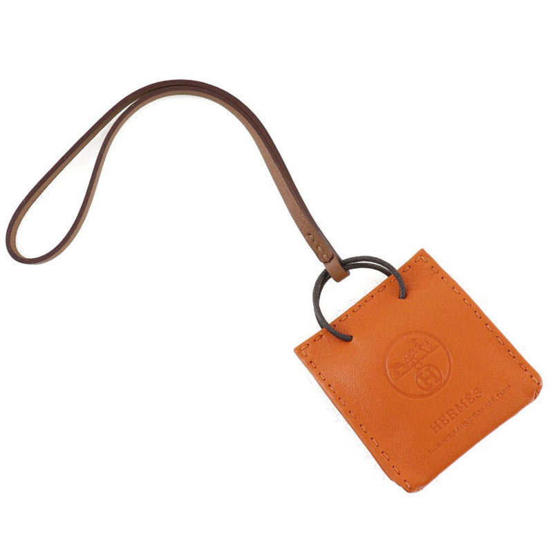 HERMES] Hermes Sack Oranggy Bag Charm Anomiro Orange Y engraved ...