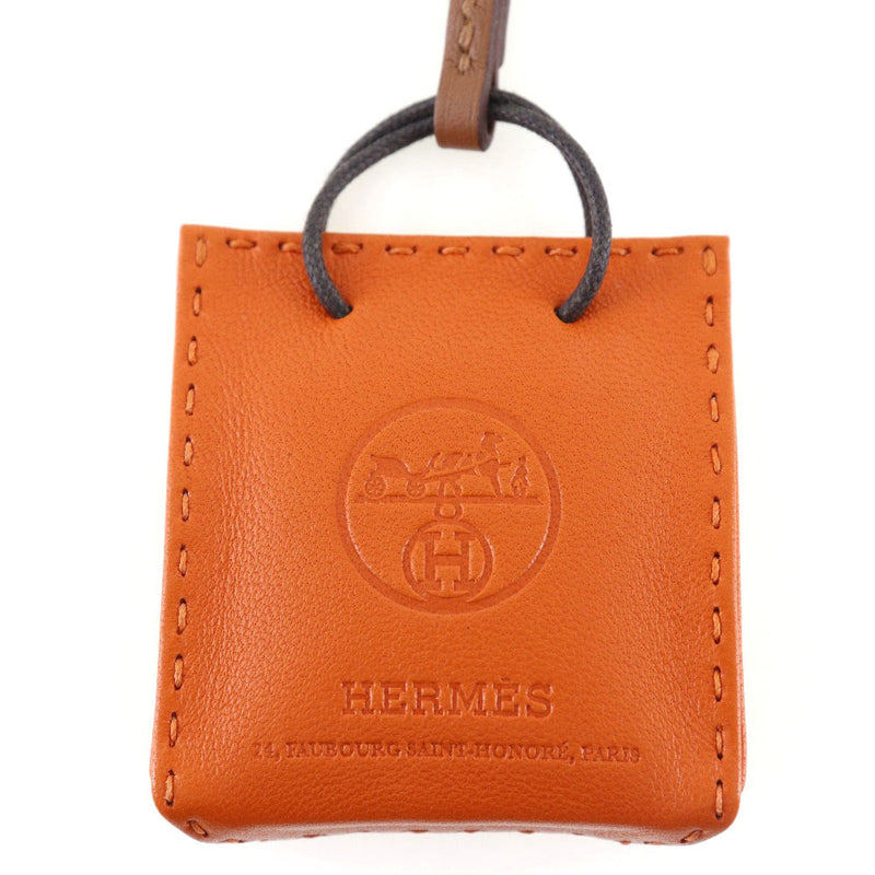 HERMES] Hermes Sack Oranggy Bag Charm Anomiro Orange Y engraved ...