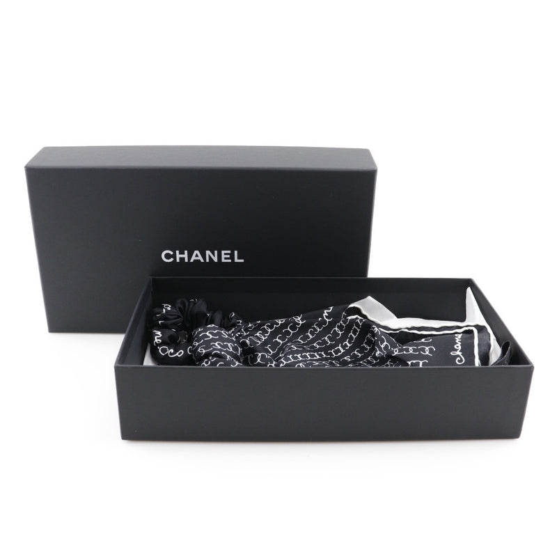 [CHANEL] Chanel Ribonsshu Coco Mark Logo Silk Black/White Ladies Other Accessories A Rank