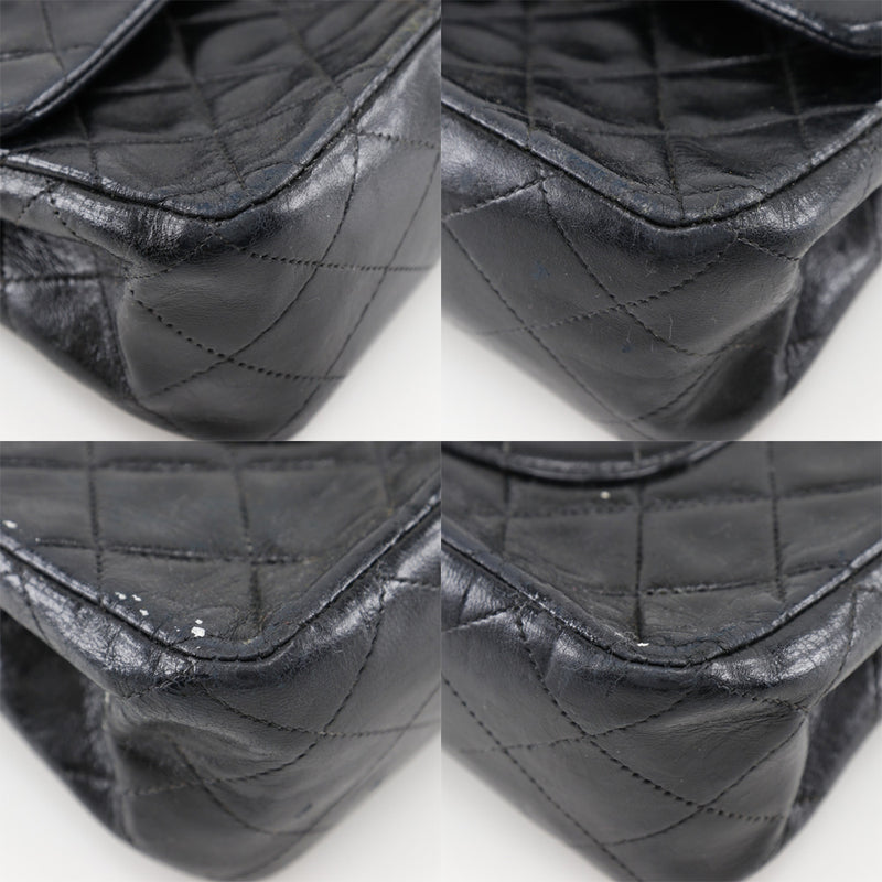 Chanel Black Satin Flap Shoulder Bag