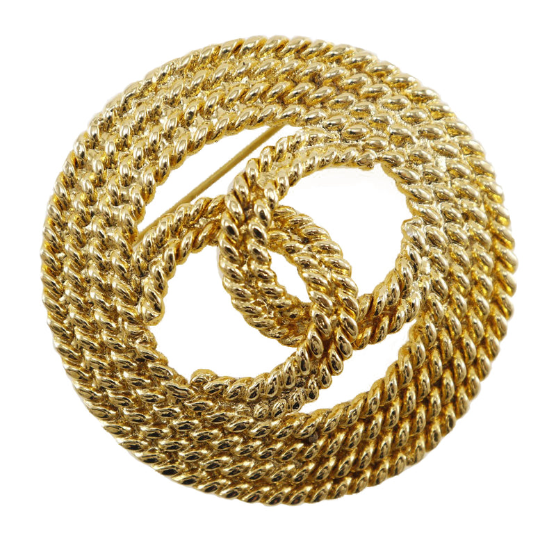 [Chanel] Chanel Coco Mark Chain Vintage Gold Colle de oro 28 Damas grabadas brouch a rango