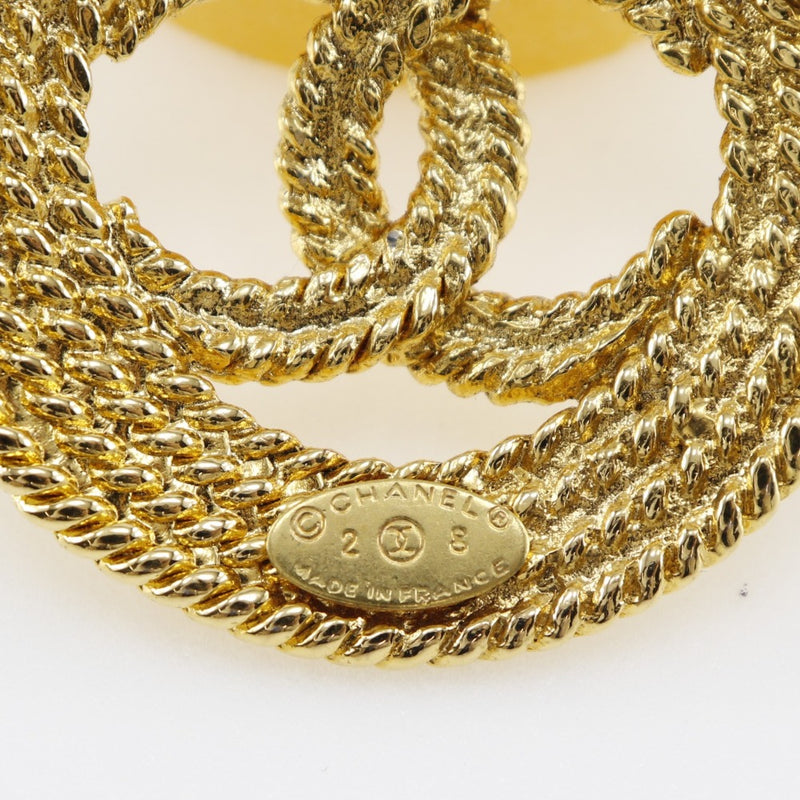 [CHANEL] Chanel Coco Mark Chain Vintage Gold Plating 28 engraved Ladies Brouch A Rank