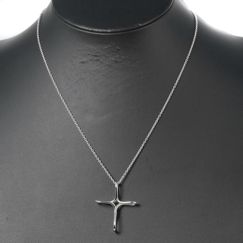 [TIFFANY & CO.] Tiffany Open Cross Silver 925 Ladies Necklace A+Rank