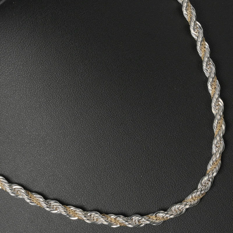 [TIFFANY & CO.] Tiffany twist 45cm Silver 925 × K18 Gold Ladies Necklace A Rank