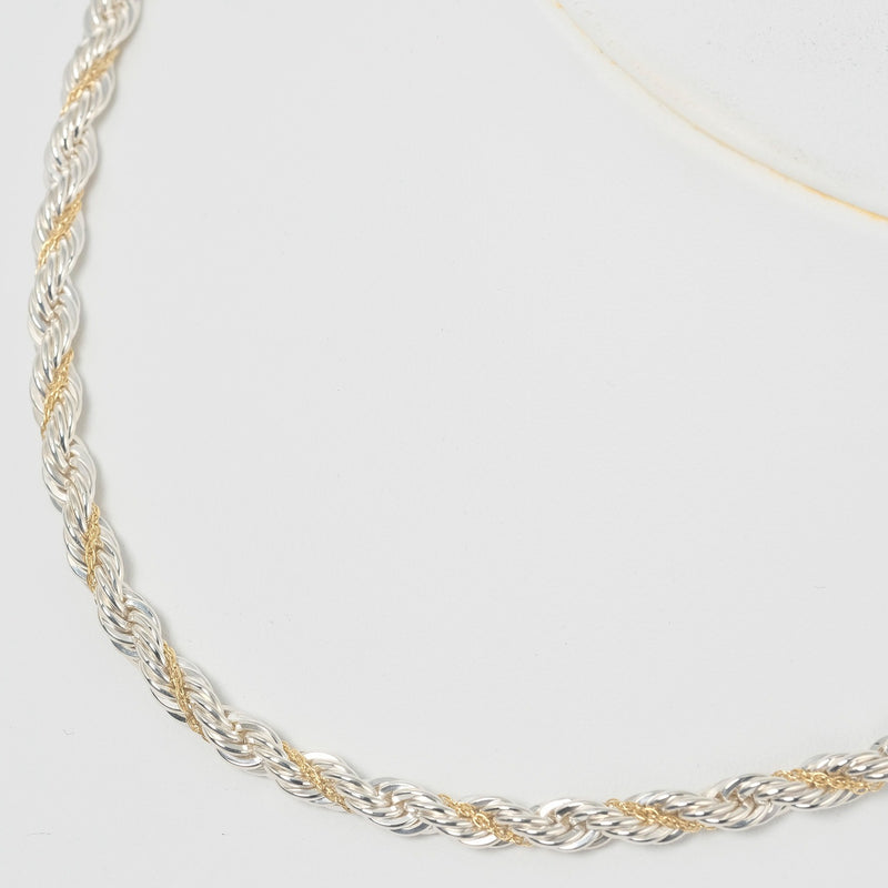 [TIFFANY & CO.] Tiffany twist 45cm Silver 925 × K18 Gold Ladies Necklace A Rank