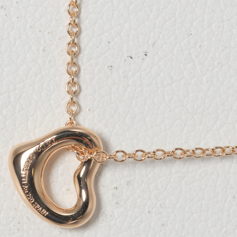 [TIFFANY & CO.] Tiffany Open Heart 7mm 1.57g K18 Pink Gold Ladies Necklace A+Rank