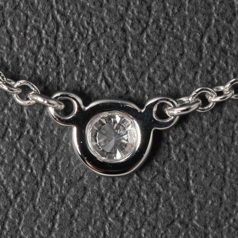 [TIFFANY & CO.] Tiffany Vizer Yard 2.34g approx. 0.05ct PT950 Platinum x Diamond Ladies Necklace A+Rank